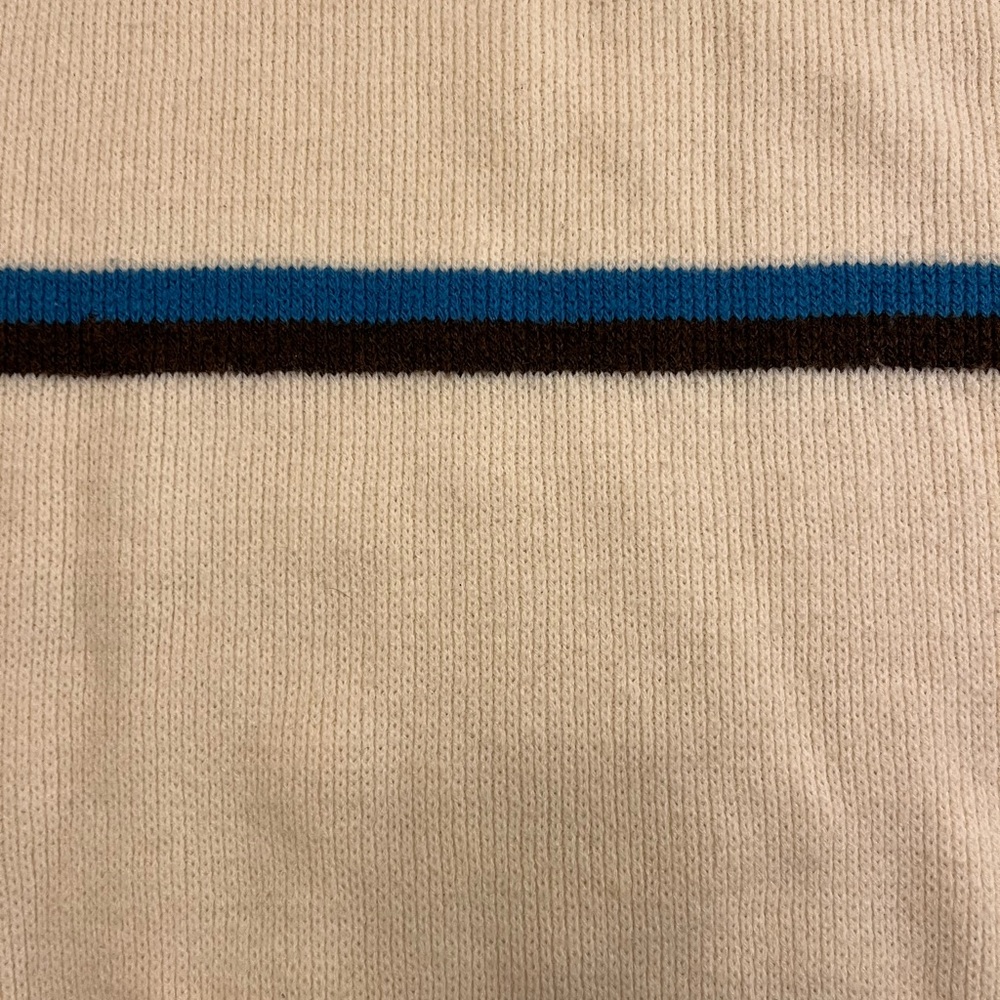 Vintage ski-sweater with blue+brown stripes